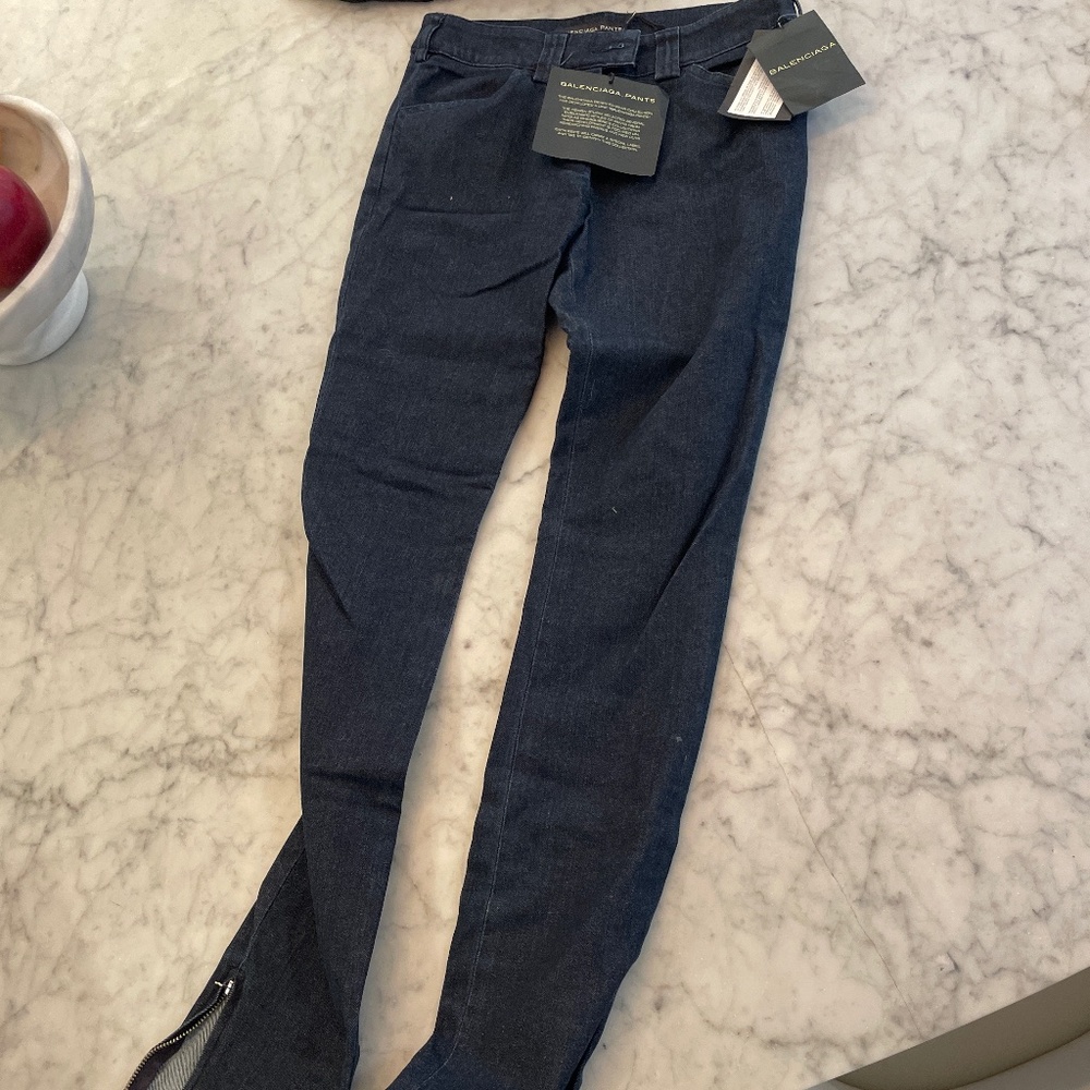 Balenciaga NWT dark denim with zips